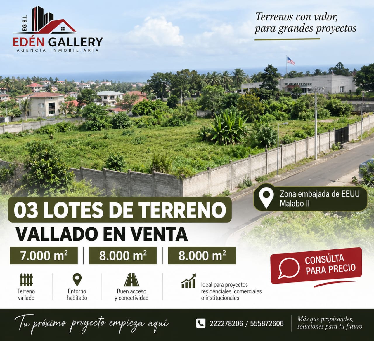 3 LOTES DE TERRENO VALLADO EN VENTA