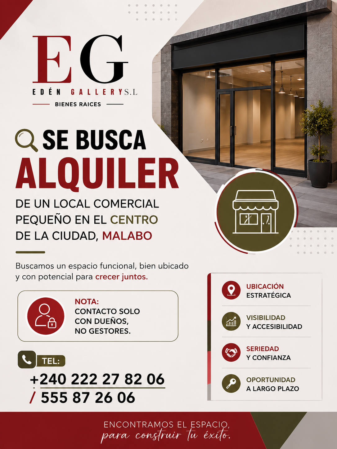 SE BUSCA ALQUILER DE UN LOCAL COMERCIAL