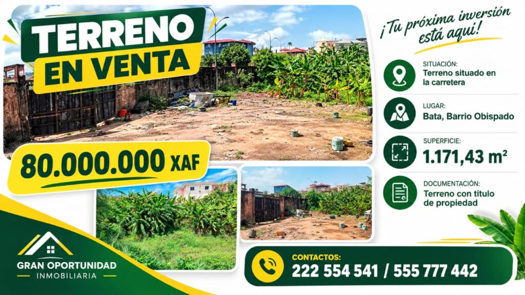 VENTA DE TERRENO EN BATA