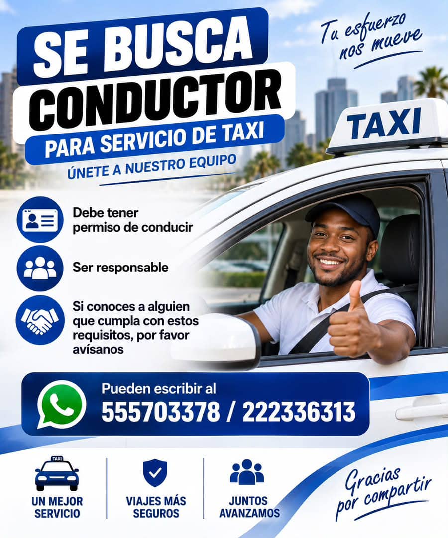 SE BUSCA CONDUCTOR DE TAXI